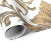 金ゴールドエレガントヴィンテージの低下 ラッピングペーパー (ロールコーナー)