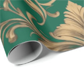 金ゴールドエレガントヴィンテージの低下 ラッピングペーパー (ロールコーナー)