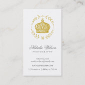 金ゴールドエレガントヴィンテージクラウン垂直 名刺 (正面)