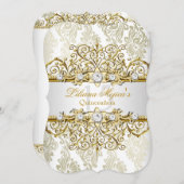 金ゴールドエレガントヴィンテージグラマーキンセアニェラ2 招待状 (正面/裏面)