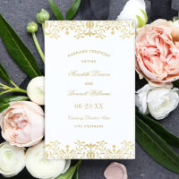 金ゴールドエレガントヴィンテージグラマー結婚式 プログラム