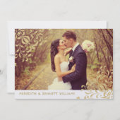 金ゴールドエレガントヴィンテージグラマ結婚ーの写真 サンキューカード (正面)