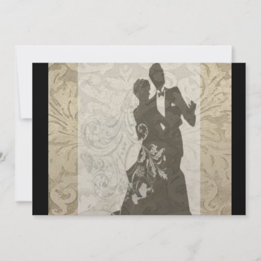 金ゴールドエレガントヴィンテージダマスクの結婚式招待状 招待状 (正面)