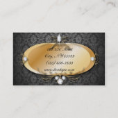 金ゴールドエレガントヴィンテージダマスクファッション名刺 名刺 (裏面)