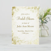 金ゴールドエレガントヴィンテージブライダルシャワー招待 招待状 (スタンド正面)