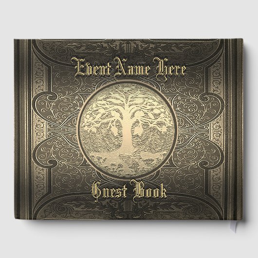 金ゴールドエレガントヴィンテージルックゲストブック ゲストブック (裏面)