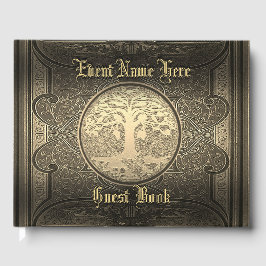 金ゴールドエレガントヴィンテージルックゲストブック ゲストブック