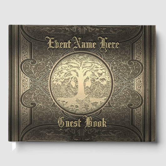 金ゴールドエレガントヴィンテージルックゲストブック ゲストブック (正面)