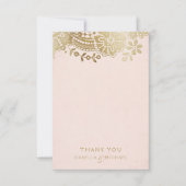 金ゴールドエレガントヴィンテージレ結婚ース感謝していユー サンキューカード (正面)