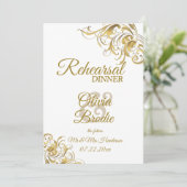 金ゴールドエレガントヴィンテージ結婚スワーズDin 招待状 (スタンド正面)