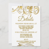 金ゴールドエレガントヴィンテージ結婚スワーズDin 招待状 (裏面)