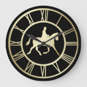 金ゴールドエレガントヴィンテージEquestrianローマ数字 ラージ壁時計 (正面)