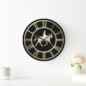 金ゴールドエレガントヴィンテージEquestrianローマ数字 ラージ壁時計 (ホーム)