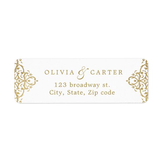 金ゴールドエレガントヴィン華美テージ結婚式差出人住所 ラベル (正面)