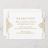 金ゴールドエレガントヴィン華美テージ結婚式披露宴 招待状 (正面/裏面)