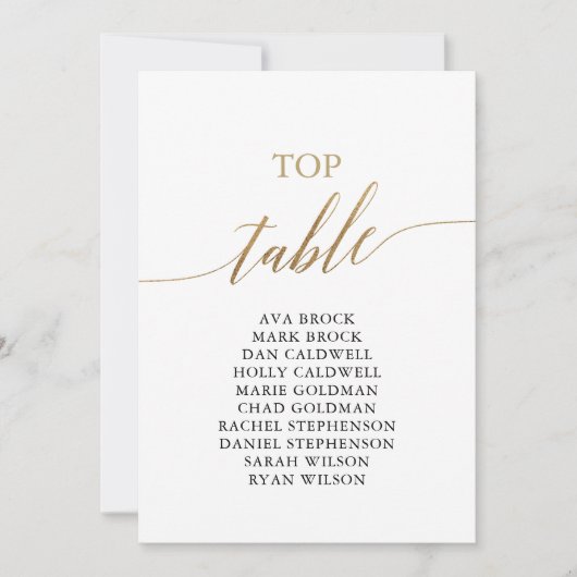 金ゴールドエレガント上表座席表 招待状 (正面)