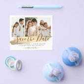 金ゴールドエレガント予算の結婚式の招待の日付を保存 チラシ (シングル)