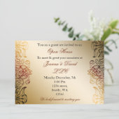 金ゴールドエレガント企業のパーティの招待状 招待状 (スタンド正面)