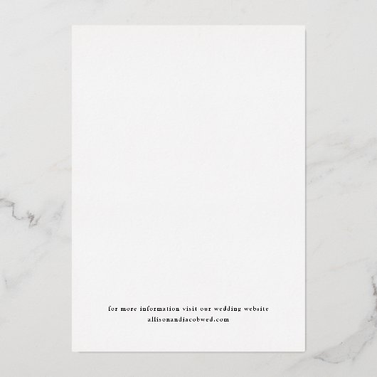 金ゴールドエレガント保存日付 箔招待状 (裏面)