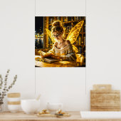 金ゴールドエレガント光10代のの妖精の黄金 ポスター (キッチン)