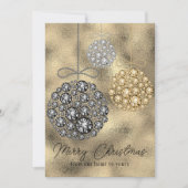 金ゴールドエレガント写真メリークリスマス シーズンカード (正面)