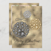 金ゴールドエレガント写真メリークリスマス シーズンカード (正面/裏面)