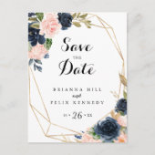 金ゴールドエレガント冬フローラ保存日 ポストカード (正面)