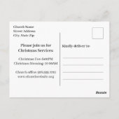 金ゴールドエレガント出生クリスマスチャーチ招待状 ポストカード (裏面)
