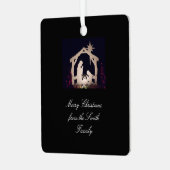 金ゴールドエレガント出生シーンクリスマス メタルオーナメント (正面左)