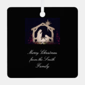 金ゴールドエレガント出生シーンクリスマス メタルオーナメント (正面)