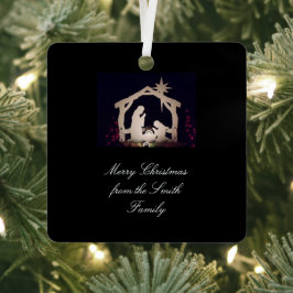 金ゴールドエレガント出生シーンクリスマス メタルオーナメント