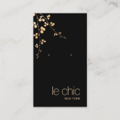 金ゴールドエレガント分岐黒耳飾り表示ホルダー 名刺 (正面)