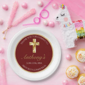 金ゴールドエレガント初の聖餐式 ペーパープレート (パーティー)