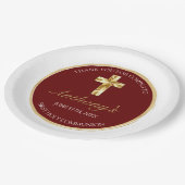 金ゴールドエレガント初の聖餐式 ペーパープレート (アングル)