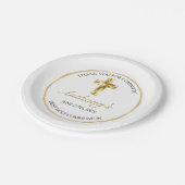 金ゴールドエレガント初の聖餐式 ペーパープレート (アングル)