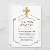 金ゴールドエレガント初の聖餐式 招待状 (正面)