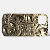 金ゴールドエレガント刻み金属ルックフローラ抽象芸術 Case-Mate iPhoneケース (裏面 (横))