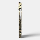 金ゴールドエレガント刻み金属ルックフローラ抽象芸術 Case-Mate iPhoneケース (裏面 / 左)