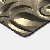 金ゴールドエレガント刻み金属ルック抽象芸術 デスクマット (コーナー)
