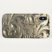 金ゴールドエレガント刻み金属ルック抽象芸術 Case-Mate iPhoneケース (裏面(横))
