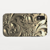 金ゴールドエレガント刻み金属ルック抽象芸術 Case-Mate iPhoneケース (裏面(横))