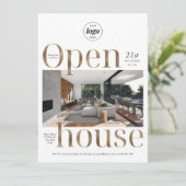 金ゴールドエレガント効果事業オープンハウスワンフォト 招待状 (スタンド正面)