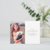 金ゴールドエレガント卒業タイポグラフィ2025卒業 ポストカード (スタンド正面)