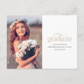 金ゴールドエレガント卒業タイポグラフィ2025卒業 ポストカード (正面)