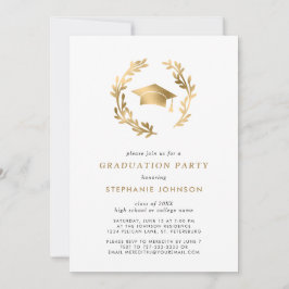 金ゴールドエレガント卒業冠及びリース卒業パーティー 招待状