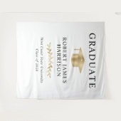 金ゴールドエレガント卒業式パーティーへようこそ タペストリー (正面(横))