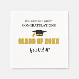 金ゴールドエレガント卒業用テーブルナプキン スタンダードカクテルナプキン