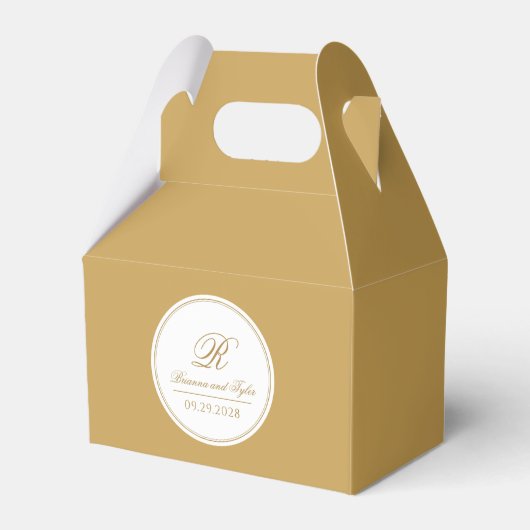 金ゴールドエレガント単クラシック結婚モノグラム フェイバーボックス (正面サイド)