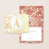 金ゴールドエレガント又は赤色フローラモノグラム 箔カード (ディスプレー)
