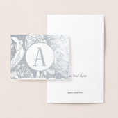 金ゴールドエレガント又は銀バラフローラモノグラム 箔カード (ディスプレー)